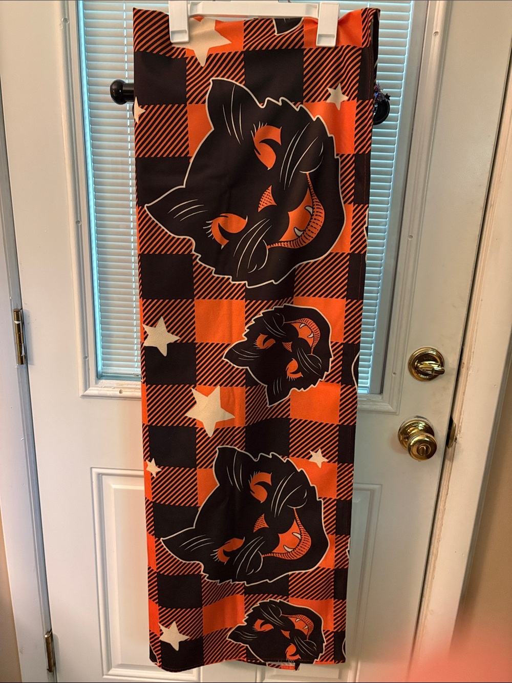 Halloween black and orange tablecloth